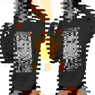 Kindergarten Vibes Retro Groovy Back To School Kindergarten Women Hoodie - Monsterry