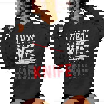 メンズ Knife Collector I Love My Wife ナイフ レディースパーカー - Kawaiitshirt