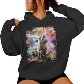Laser Eyespace Pollo Gato Llama Dinosaurio Sudadera con capucha para mujer - Regaloses
