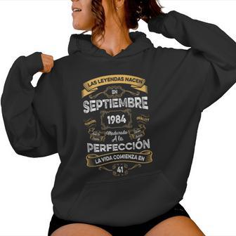 Leyendaseptiembre 1984 Hombre 41 Años Cumpleañ In Mangas Sudadera con capucha para mujer - Regaloses