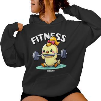 Lindo Polluelo Fitness Entrenamiento Divertido Es Gimnasio Entrenamiento Sudadera con capucha para mujer - Regaloses