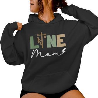 Line Mom Lineman Mom Of A Lineman Mama Proud Line Mother Women Hoodie - Monsterry
