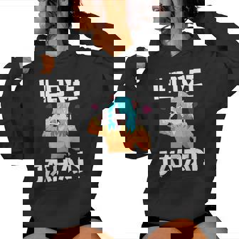 I Love Japan Kawaii Anime Girl Neko Cat Girl Otaku Weeb レディースパーカー - Kawaiitshirt