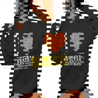 I Love Jesus Waffle Heart Christian Breakfast Women Hoodie | Seseable CA