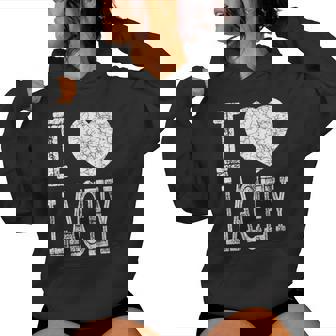 I Love Lacey バレンタイン ガールフレンド 女の子 娘 ハート 妻 レディースパーカー - Kawaiitshirt