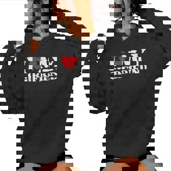 I Love My Girlfriend I Heart My Gf バレンタインデー レディースパーカー - Kawaiitshirt