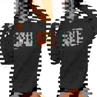 Lovie Retro Groovy Print Mom Cute Mother's Day Grandma Women Hoodie - Monsterry