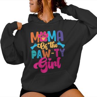 Mama Of The Birthday Girl Dog Paw Family Matching Party Women Hoodie - Thegiftio UK