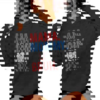 Mama Mommy Mom Bruh Baseball Mom Vintage Mother Women Hoodie | Mazezy