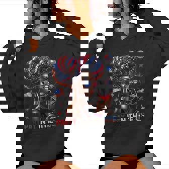 Melanin Afro 4Th Of July Party In The Usa Black Girl Us Flag Women Hoodie - Thegiftio