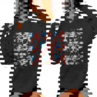 Memorial Veteran 4Th Of July Usa Flag Bow Coquette Girls Women Hoodie - Monsterry