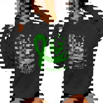 Mental Health Awareness Butterfly Green Ribbon Womens Women Hoodie | Mazezy