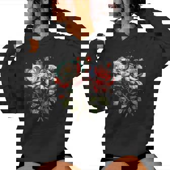 Mexico Usa Flag Mexican Flag American Flag Rose Flower Women Women Hoodie - Thegiftio