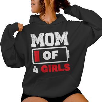 Mom Of 4 Girls Battery Low Mother's Day Women Hoodie - Thegiftio UK