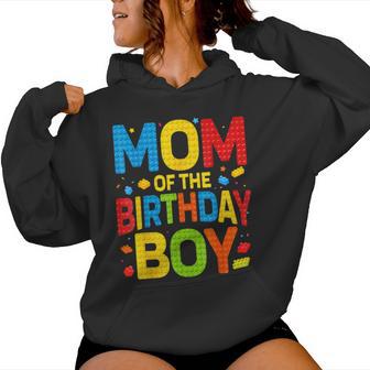 Mom Of The Birthday Boy Building Block Birthday Party Women Hoodie - Thegiftio