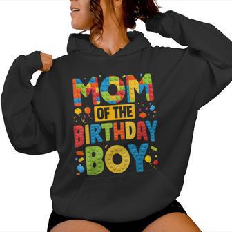 Mom Of The Birthday Boy Building Block Birthday Party Women Hoodie - Thegiftio