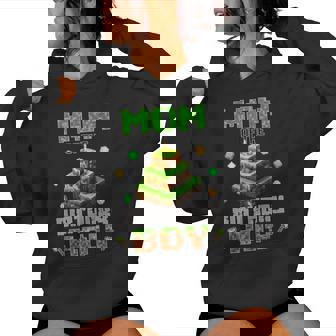 Mom Of The Birthday Boy Party Video Gamer Pixel Number Women Hoodie - Thegiftio UK