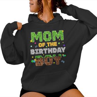 Mom Of The Birthday Boy Pixel Gamer Party Matching Family Women Hoodie - Thegiftio UK