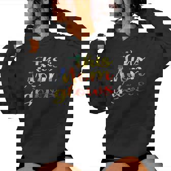 This Mom Glows Happy Mother’S Day Tie-Dye 80S Style Women Hoodie | Mazezy