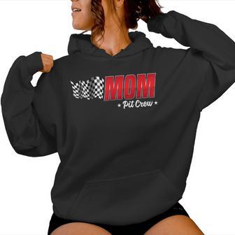 Mom Pit Crew Race Car Birthday Family Racing Adult Women Women Hoodie - Thegiftio UK