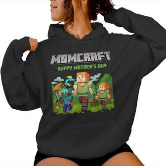 Momcraft Happy Mother's Day Gaming Pixel Style Women Hoodie - Thegiftio UK