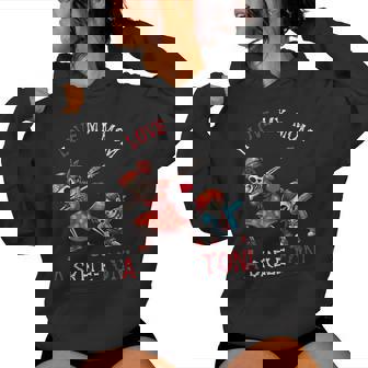 Mother And Son Dabbing Together I Love My Mom A Skeleton Women Hoodie - Monsterry