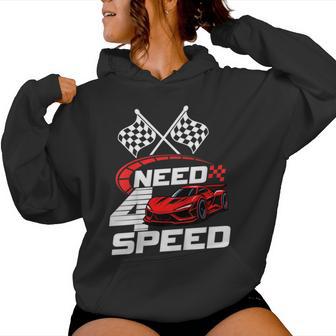 Need 4 Speed Racing Racecar 4 Year Old 4Th Birthday Boy Girl Women Hoodie - Thegiftio UK