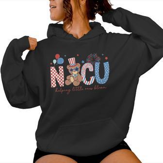 Nicu Nurse Firework Milk Bottle Patriotic 4Th July Usa Women Hoodie - Thegiftio UK