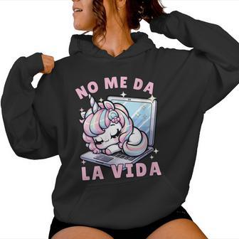 No Me Da Laida Divertido Unicornio Divertida Cuello Sudadera con capucha para mujer - Regaloses