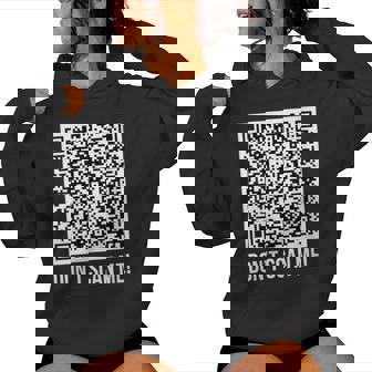 No Me Escanees Qrcan Me Joke Middle Finger Meme Cuello Sudadera con capucha para mujer - Regaloses