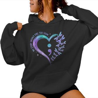 No Story Should End Too Soon Dragonfly Heart Mental Health Women Hoodie - Thegiftio UK