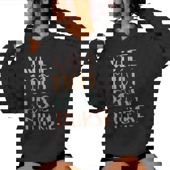 Nurse Wife Mom Boss Retro Nurse Nursing Rn Lpn Women Hoodie - Thegiftio