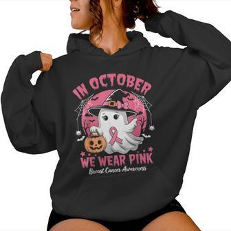 In October We Wear Pink Halloween Breast Cancer Women Women Hoodie - Thegiftio UK