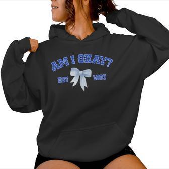 Am I Okay Cowgirl Coquette Bow Girl Women Hoodie - Thegiftio UK