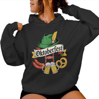 Oktoberfest Beer Pretzel Sausage Bavarian Hat Women Women Hoodie - Thegiftio UK