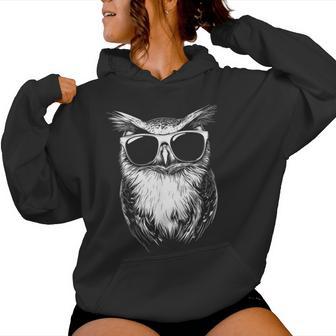 Owl Sunglasses Graphic Women Hoodie - Thegiftio UK