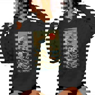 Panda Surfing Japanese Women Hoodie | Mazezy