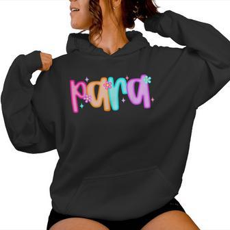 Para Retro Back To School Paraprofessional Parapro Women Hoodie - Thegiftio UK