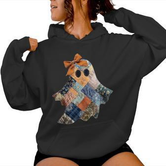 Patchwork Quilter Fall Ghost Bow Quilt Block Autumn Quilting Women Hoodie - Thegiftio