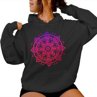 Patrón Abstracto De Mandala De Yoga Cuello Sudadera con capucha para mujer - Regaloses