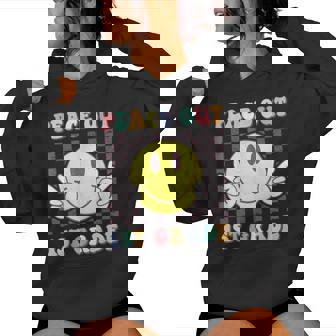 Peace Out First Grade Cute Groovy Last Day Of 1St Grade Women Hoodie - Thegiftio