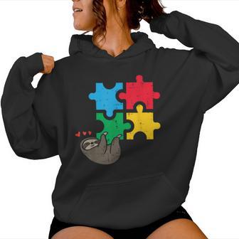 Perezoso Colgante Puzzle Lindo Autismo Concientización Hombres Es Niños Sudadera con capucha para mujer - Regaloses