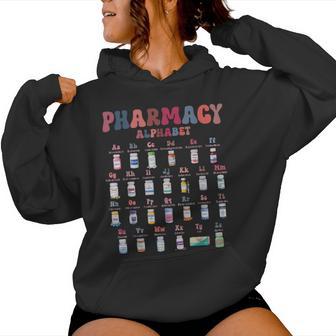 Pharmacy Alphabet Pharmacist Technician Medicine Nurse Pills Women Hoodie - Thegiftio UK