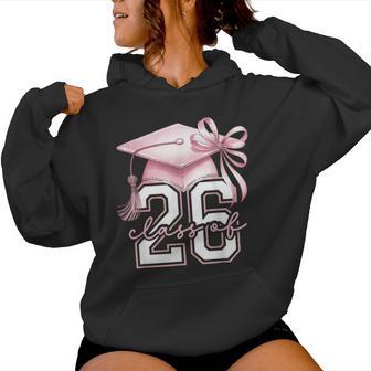 Pink Coquette Bow Senior Class Of 2026 Senior Girls Women Hoodie - Thegiftio UK