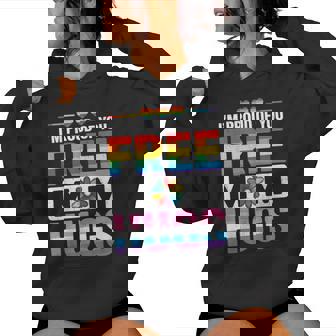 Rainbow Free Mom Hugs Lgbtq Pride Month Trendy Lgbt Women Hoodie - Thegiftio