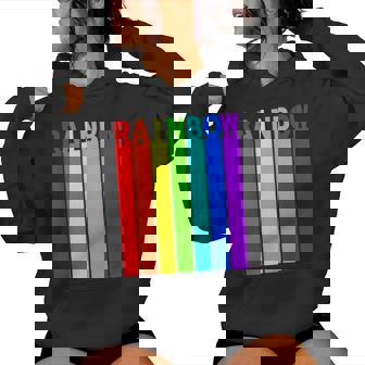 Rainbow レインボー《虹 カラー》【デザインアート】文字 7色 カラフル レディースパーカー - Kawaiitshirt