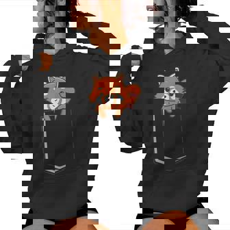 Red Panda In A Bag Cute Love レッドパンダバッグ レディースパーカー - Kawaiitshirt