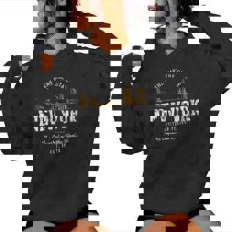 Retro Estados Unidos Nueva Yorkintage Cuello Sudadera con capucha para mujer - Regaloses