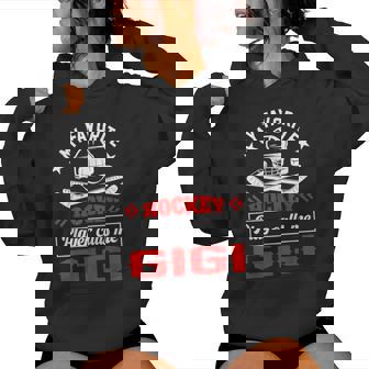 Retro My Favorite Hockey Player Calls Me Gigi Women Hoodie - Monsterry