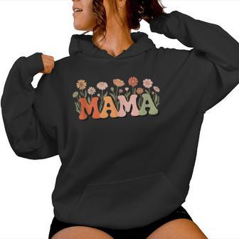Retro Floral Mama Boho Wildflower Motherhood Mother's Day Women Hoodie - Thegiftio UK